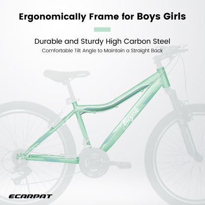 A24208D Mountain Bike 24/26 Inch, High-Density Carbon Steel Frame, 21 Speed, Front Suspension, Dual V-Brakes, 80% Pre-Assembled for Men Women Teens image 7