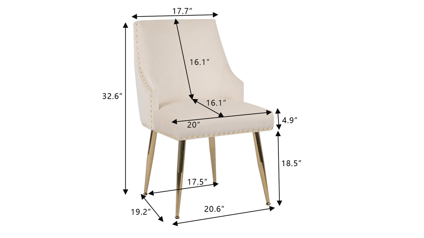 Hengming Dining Chair Modern Style Accent Chair Vertical Tufted Chair Set of 2,Beige image 2