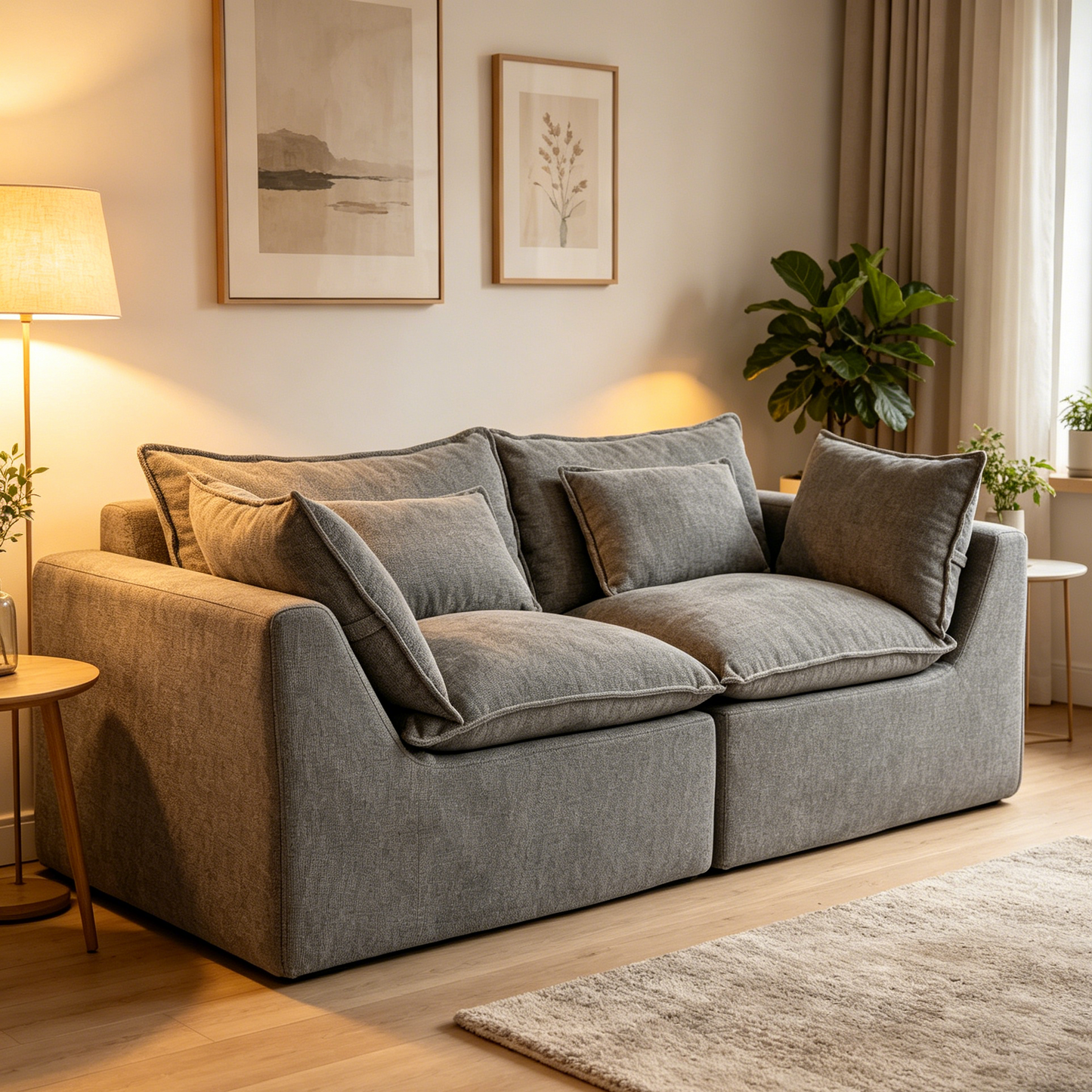 74.8" Width Cloud Couch Oversized Modular Sectional Sofa True Relax Comfy Couches Wide&Deep Seat Sofas for Living Room Furniture Sets, 2Seat image 1