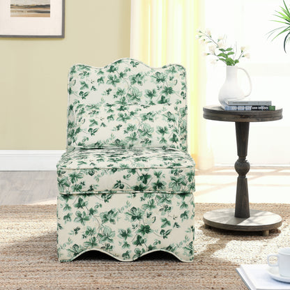 Flannel single dining chair with soft seat cushion and backrest, no armrests, matching pillow can be used as waist cushion, this dining chair can be used in the living room - GREEN image 3