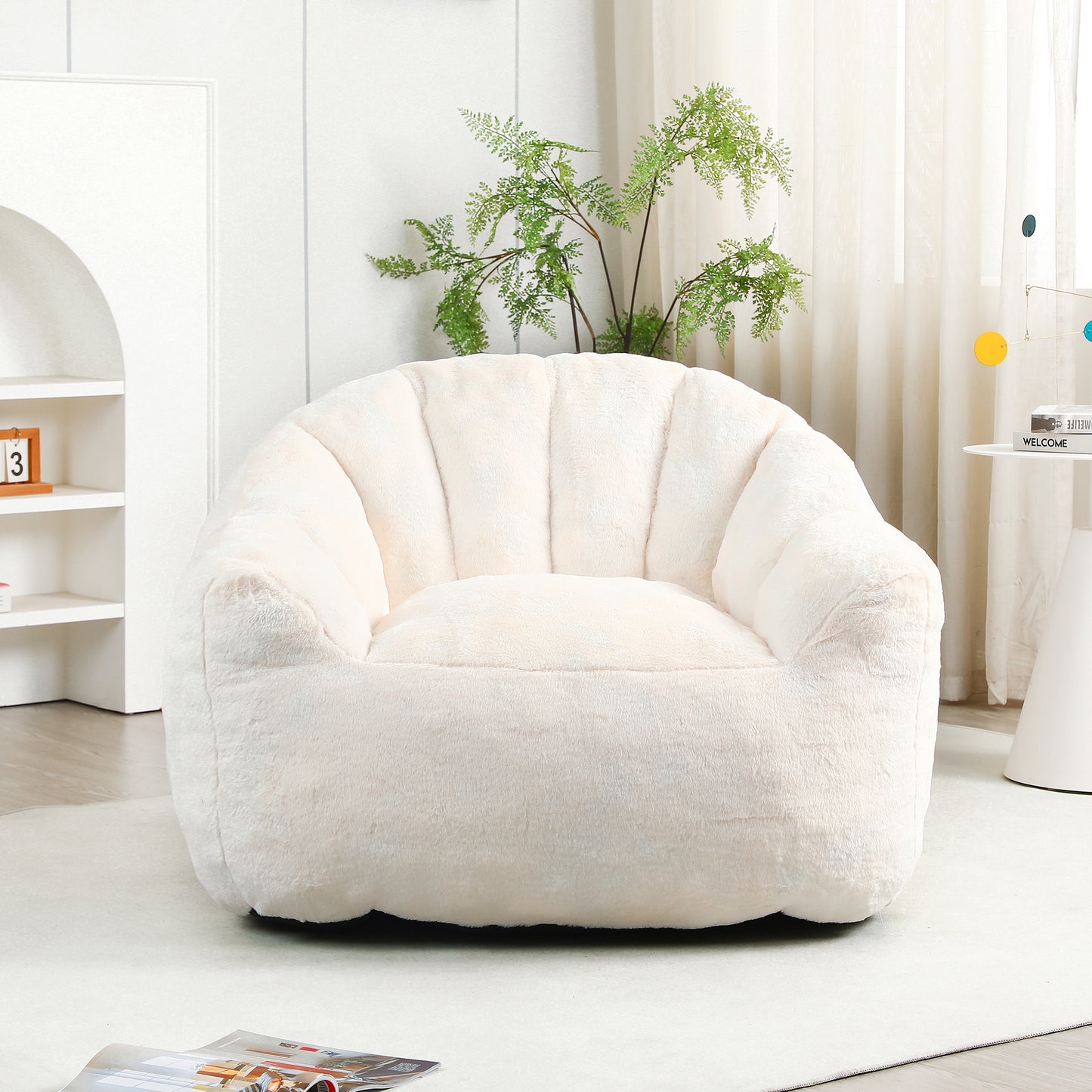 Bean Bag Chair, Bean Bag Sofa Chair with Armrests Stuffed High-Density Foam, Lazy Sofa Comfy Chairs BeanBag Chair for Adults in Living Room,Bedroom Reading image 2