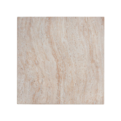 Outdoor/Indoor Square Travertine Lightweight Concrete Side Table image 7