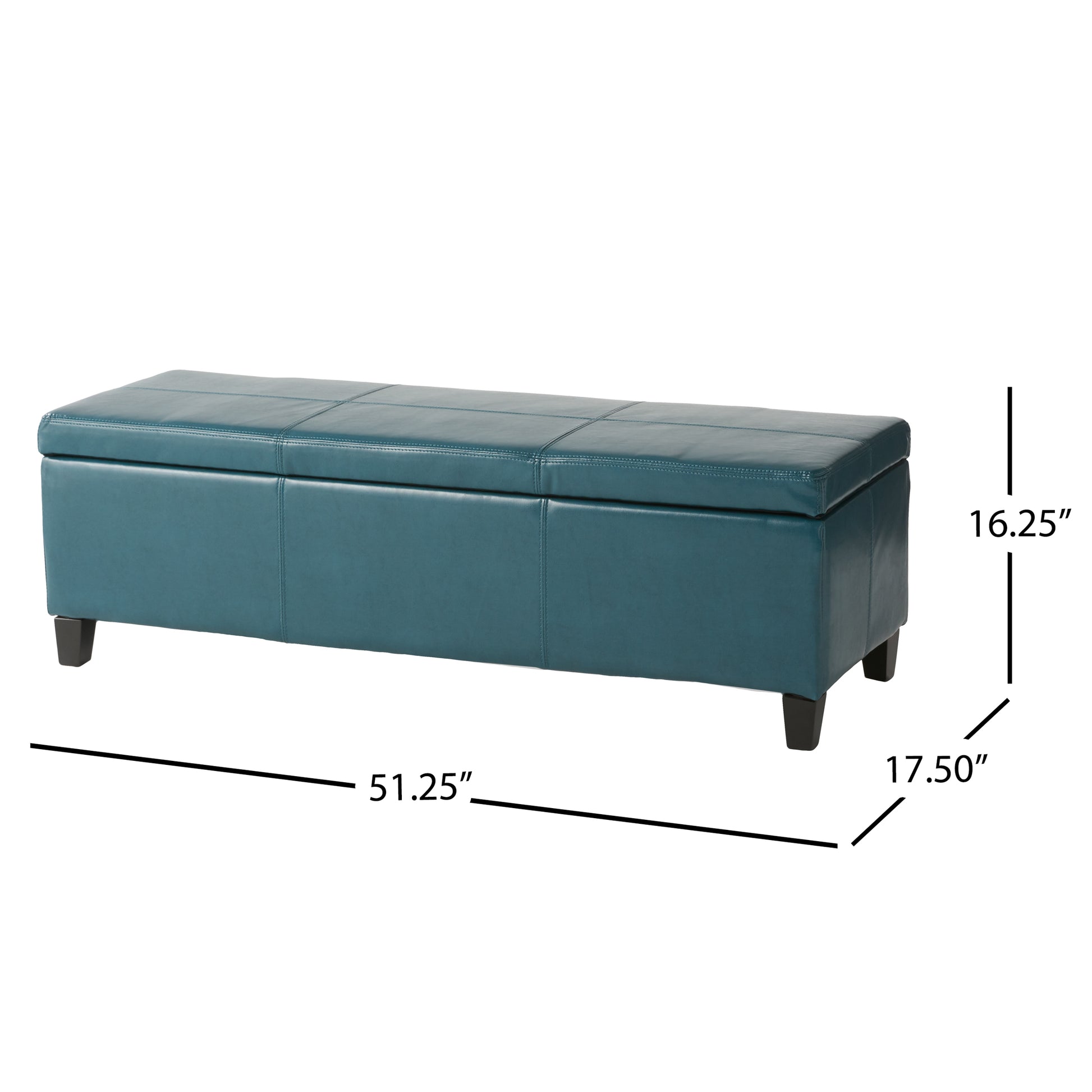 Upholstered PU Leather Storage Ottoman, Solid Wooden Legs (old sku 57742.00TEL) image 4