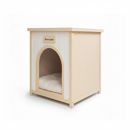 Modern Indoor Wooden Dog House with Removable Cushion – Solid Cedar Pet House for Small Dogs & Cats, Furniture-Grade Scandinavian Design image 5