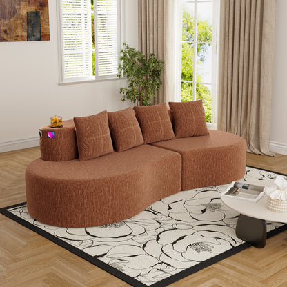 Modern Curved Sectional 3 Seat Minimalist Elegant Half Moon Sofa Compressed Modular Sectional Sofa for Living Room, Office, Apartment image 8