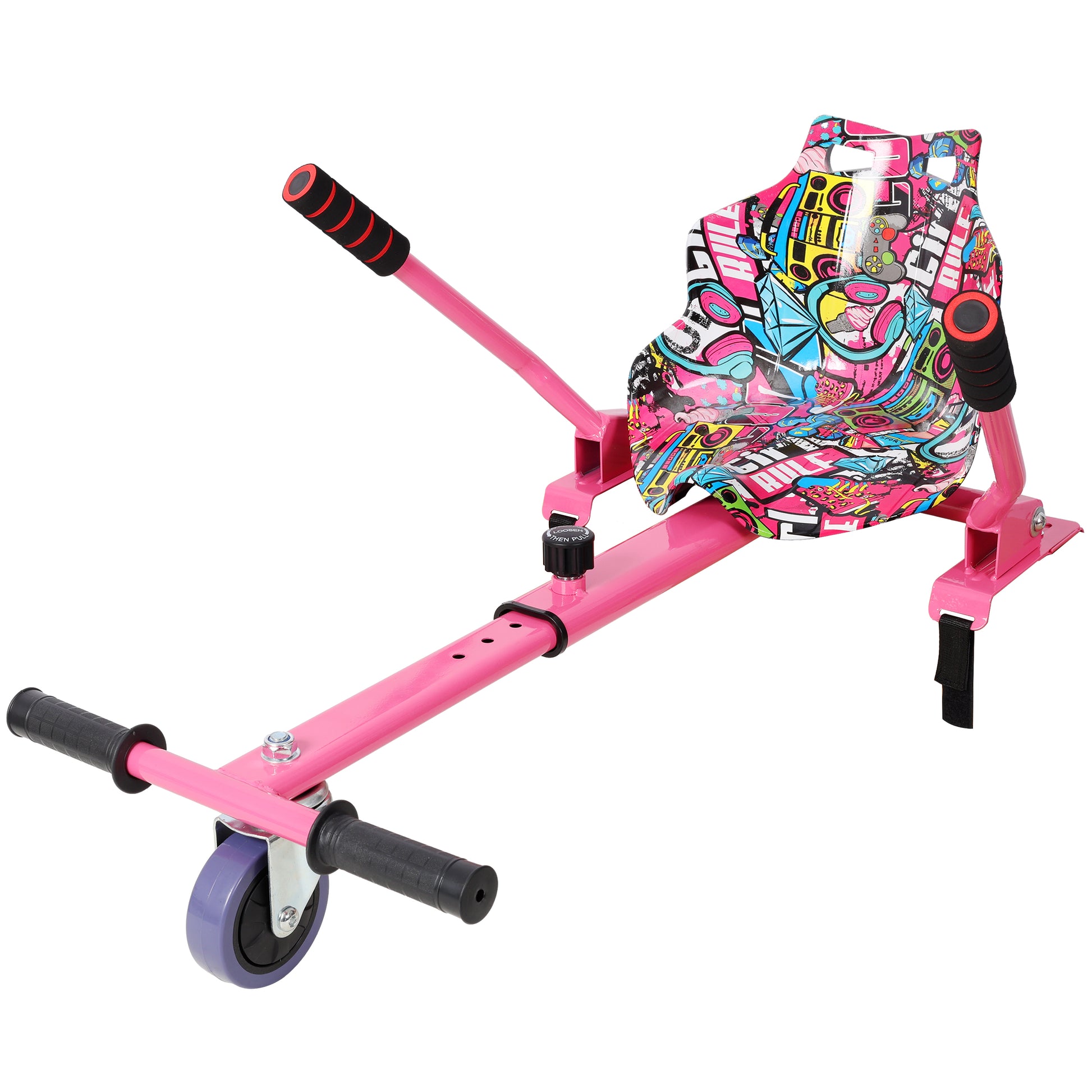 Hoverboard Seat Attachment Go-Kart,Fits 6.5" 8"10" Hoverboards,Sturdy Adjustable Off-Road Frame,Hover Cart for Family Fun,not include Hoverboard,Pink image 11