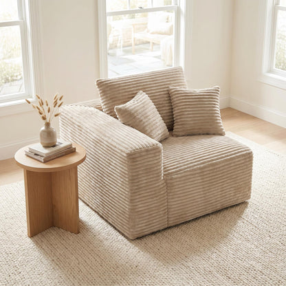 Camel Corduroy Modular Compression Sofa, Legless Floor-Hugging Armless Accent Chair for Living Room Bedroom image 2