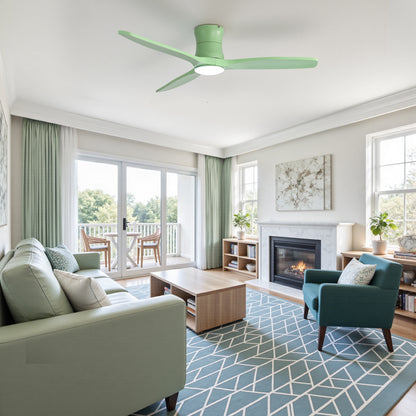 52-inch ceiling fan with light, solid wood blades, Dimmable Light with Memory Function, DC motor, Quiet operation image 2