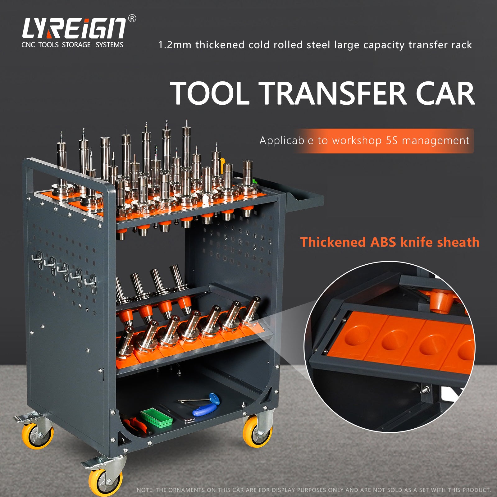grey Tool Cart CNC Tool Cart CAT40 tool trolley BT40 cnc tool holder cart CNC machine tool service cart (CAT40 35 Capacity) image 10