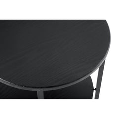 Small round side table,2 tiers farmhouse end table,set of 2accent tables for small spaces,night stands for bedrooms living room,coffee  tables with storage shelf,Black