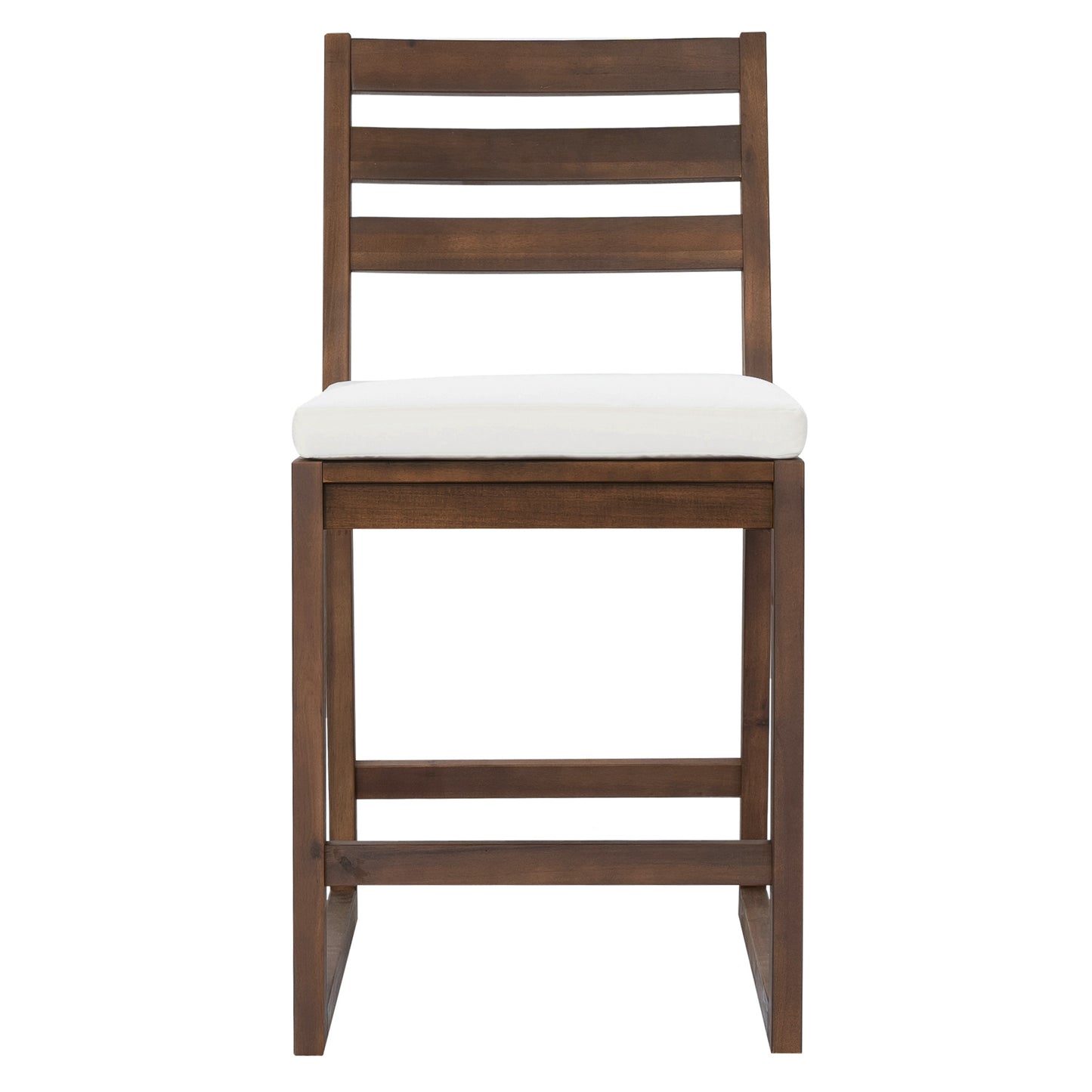 TREXM 5-Piece Rustic Patio Bar Set, Patio Table and Chairs Set with Ergonomic Chairs, Solid Wood Slatted Tabletop for Poolside, Balcony, Backyard, Porch (Mocha+Beige Cushion) image 10