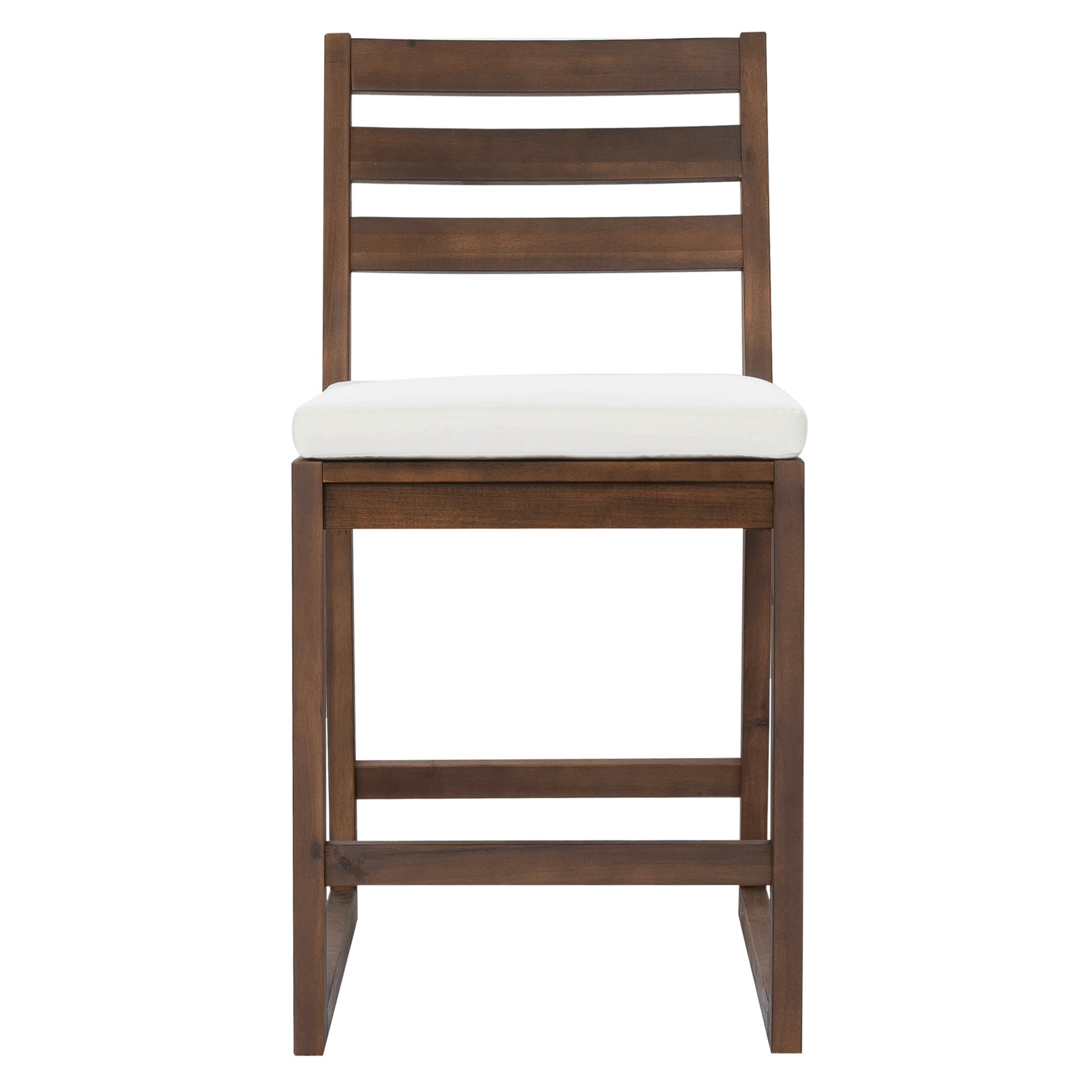 TREXM 5-Piece Rustic Patio Bar Set, Patio Table and Chairs Set with Ergonomic Chairs, Solid Wood Slatted Tabletop for Poolside, Balcony, Backyard, Porch (Mocha+Beige Cushion) image 10