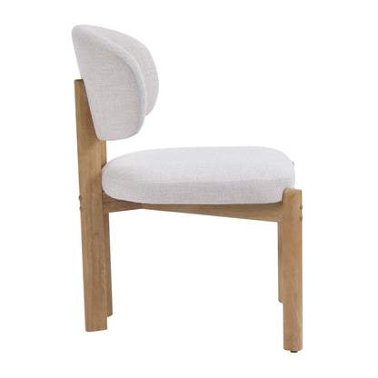 Beige Upholstered Scandinavian Natural Finished Frame Dining Chairs (Set of 2) image 8