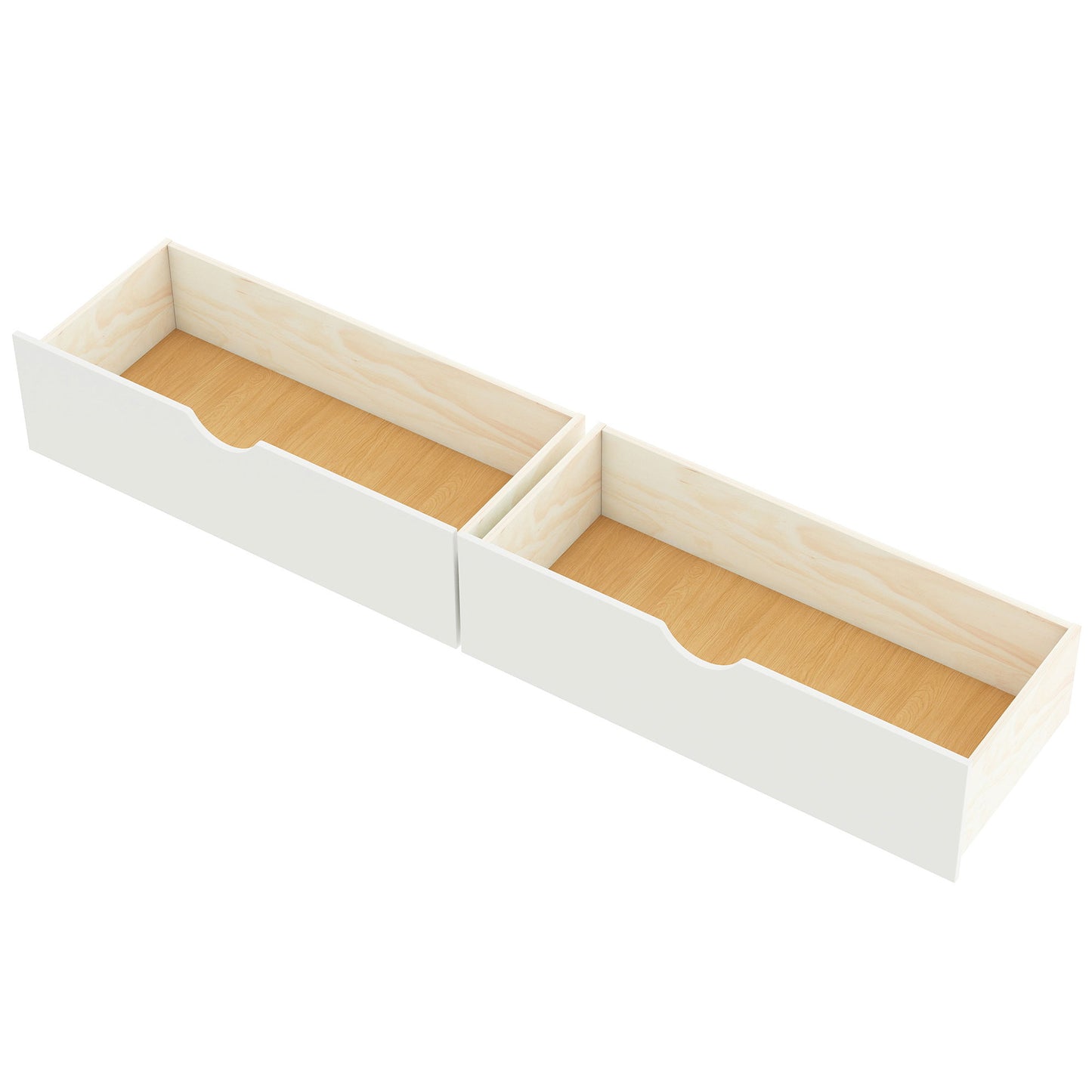 L-shaped Platform Bed with Trundle and Drawers Linked with built-in Desk,Twin,White(Old SKU:SM000916AAK-1) image 9