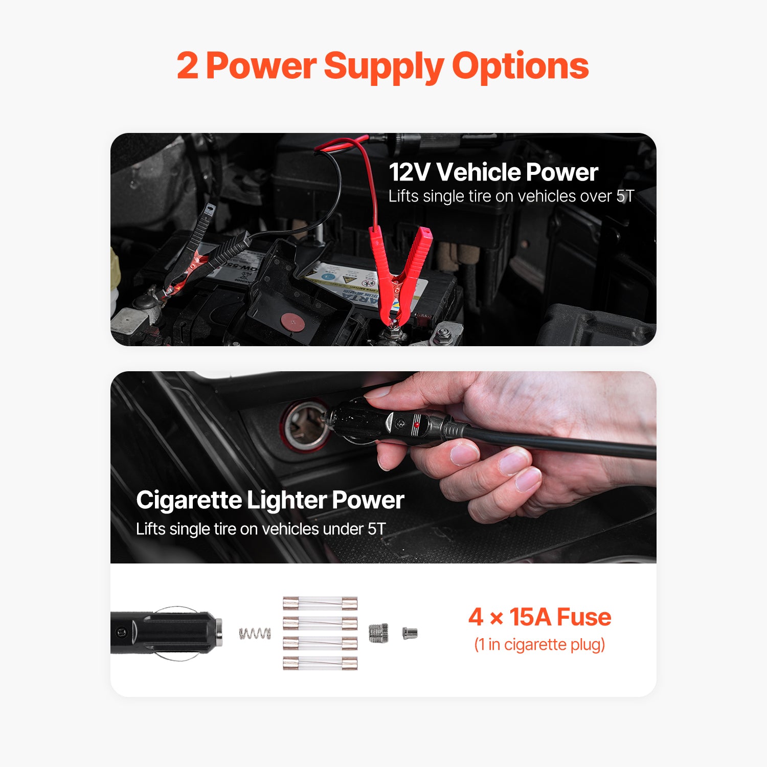 Electric Car Jack, 5 Tons /11000 lbs, Electric Scissor Jack with Built-In Inflator, 12V Adjustable Tire Change Replacement with Secure Hammer & LED Light, Portable Jack kit for Sedan, SUV, Truck image 4