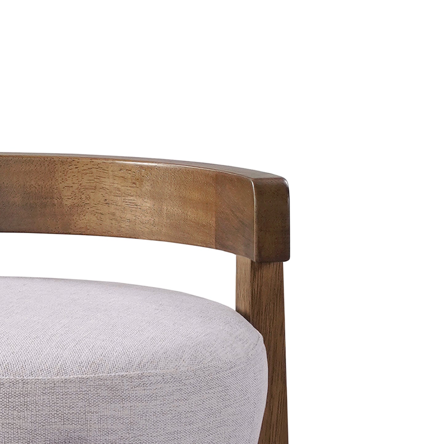 Elise Indoor Minimalist Rubber Wood Counter Height Bar Stool with Ring Footrest, Dark Walnut Finish with Ivory Upholstery, Set of 2 image 9