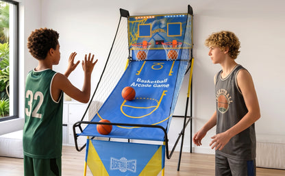 Dual Shot Foldable Basketball Arcade Game, LED Digital Scoreboard, 4 Balls & Pump, Indoor Family Entertainment Game image 3