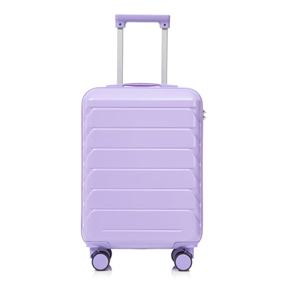 20 Inch ABS Hard Shell Travel Checked Luggage - Scratch Resistant Surface Four Multi-Directional Wheels, With Combination Lock.(Blue+Purple) image 1