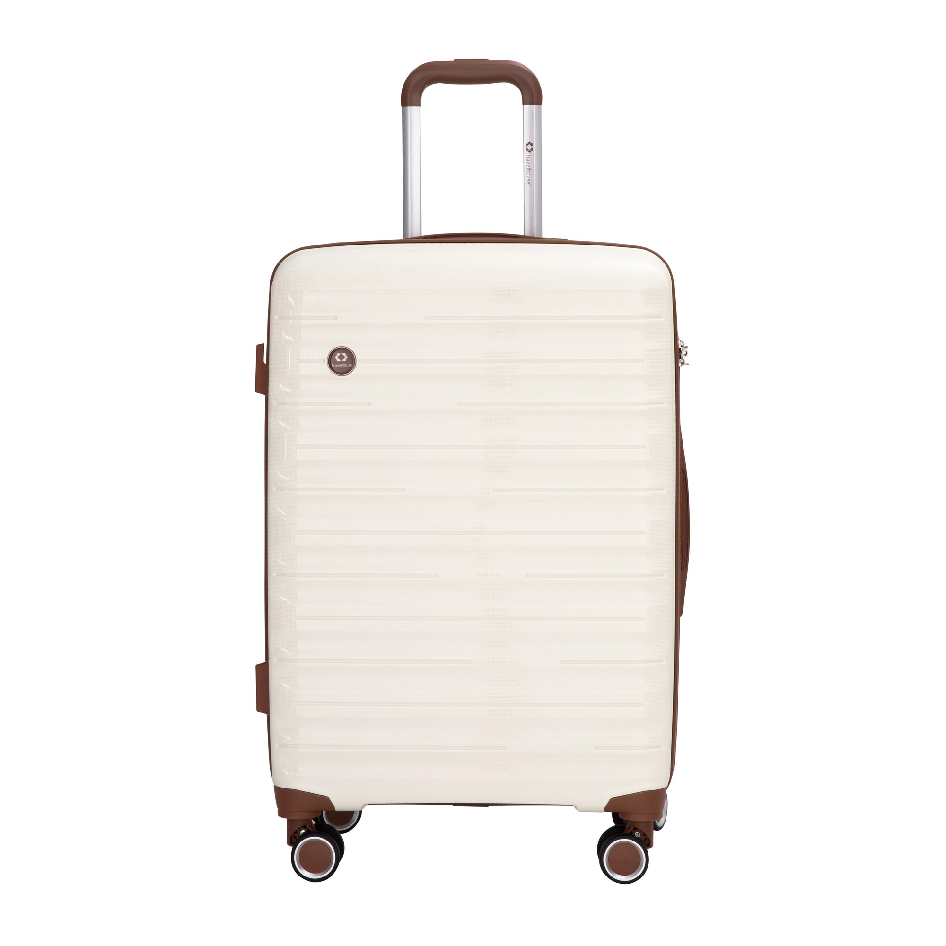 5-Piece Luggage Set,PP Hardshell Luggage Set with TSA Lock and Durable Spinner Wheels (20"24"28 +a travel bag and a toiletry bag,White) image 2