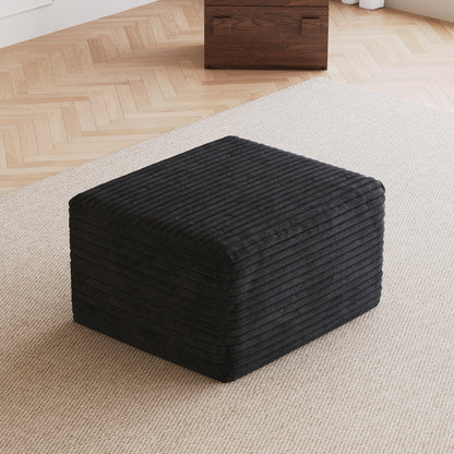 Sofa ottoman,No Assembly Required,Black(Plush Corduroy Fabric) image 2