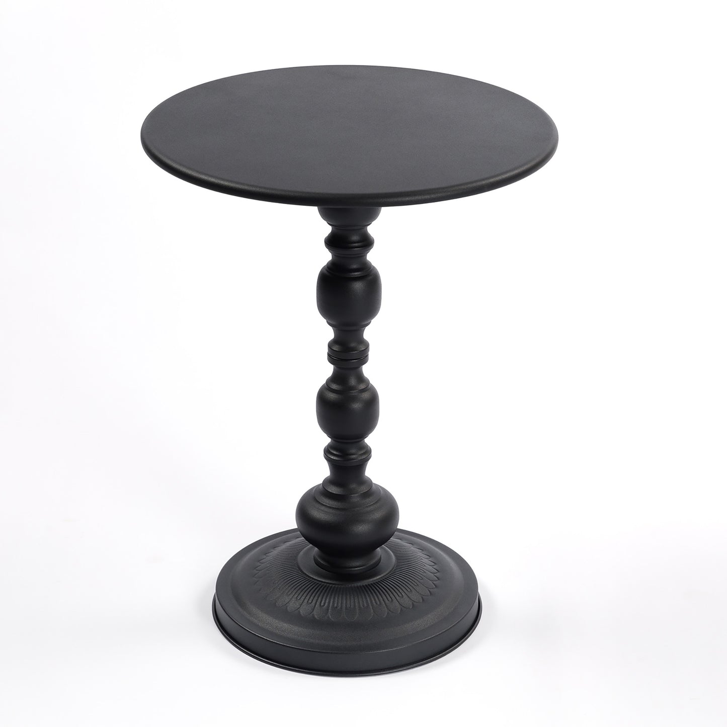 Vintage Metal Coffee Table End Table Round Side Table for Sofa Bedside Nightstand - With Decor Items