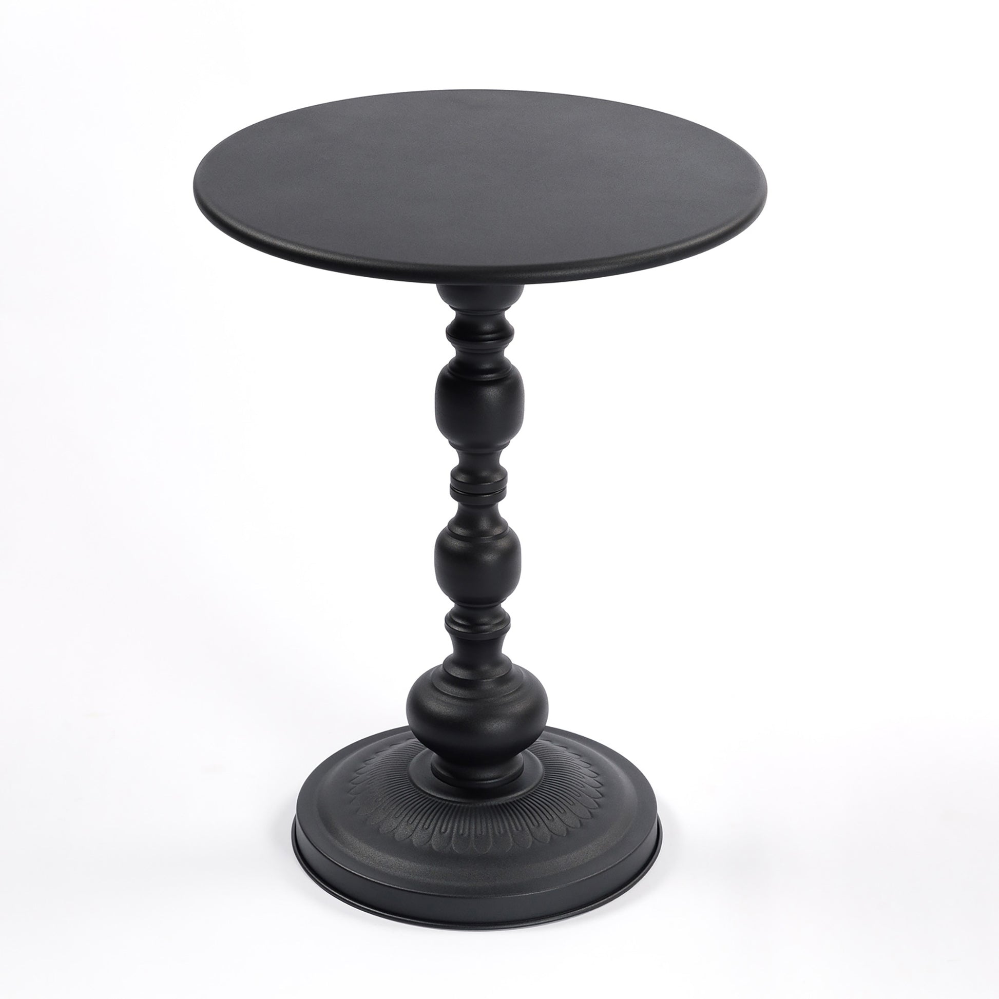 Vintage Metal Coffee Table End Table Round Side Table for Sofa Bedside Nightstand - With Decor Items