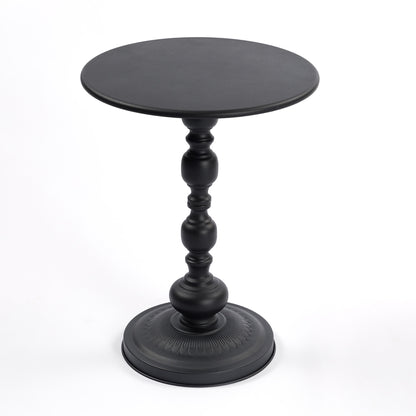 Vintage Metal Coffee Table End Table Round Side Table for Sofa Bedside Nightstand - With Decor Items
