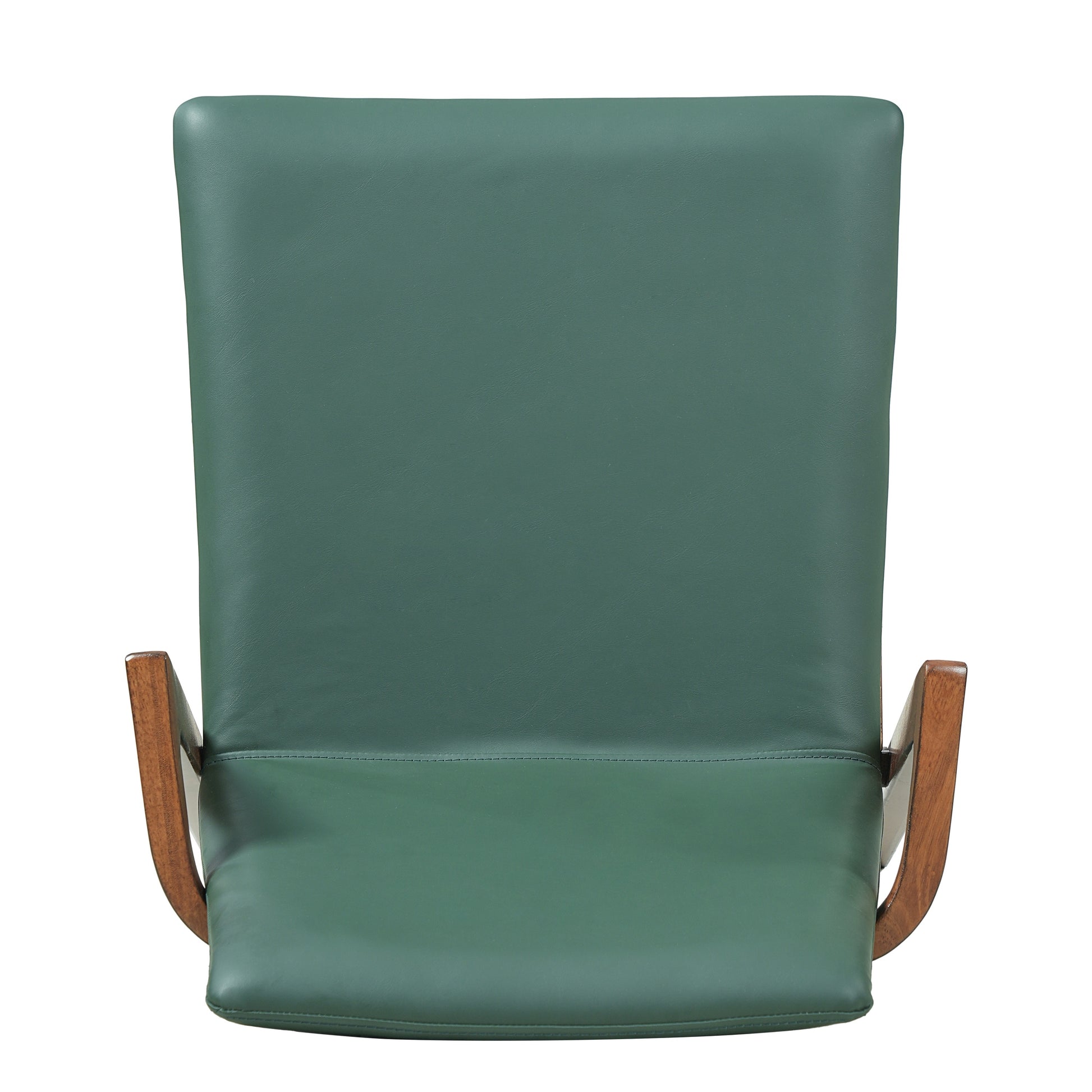 Mid-Century Modern Dining Chairs Set of 2 - Green PU Upholstered Armchairs with Walnut Color Rubber Wood Frame, 250lbs Capacity for Kitchen & Dining Room image 11