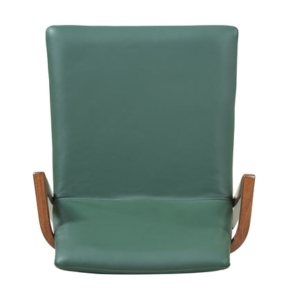 Mid-Century Modern Dining Chairs Set of 2 - Green PU Upholstered Armchairs with Walnut Color Rubber Wood Frame, 250lbs Capacity for Kitchen & Dining Room image 11