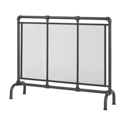 Celeste 1 Panel Iron Fireplace Screen 36" W x 29" H, Black image 6