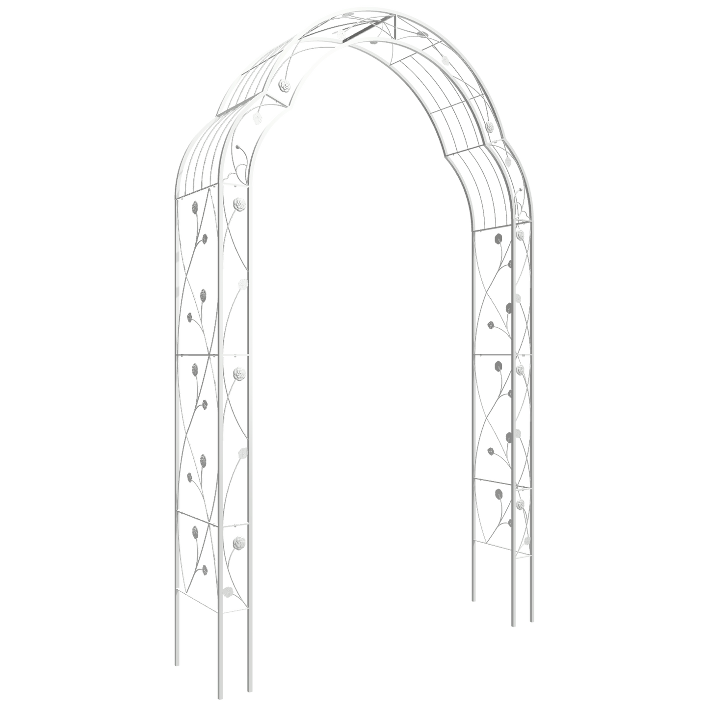 Metal Garden Arch Assemble Freely with 8 Styles Garden Arbor Trellis Climbing Plants Support Rose Arch Outdoor Arch Wedding Arch Party Events Archway Cream White image 8