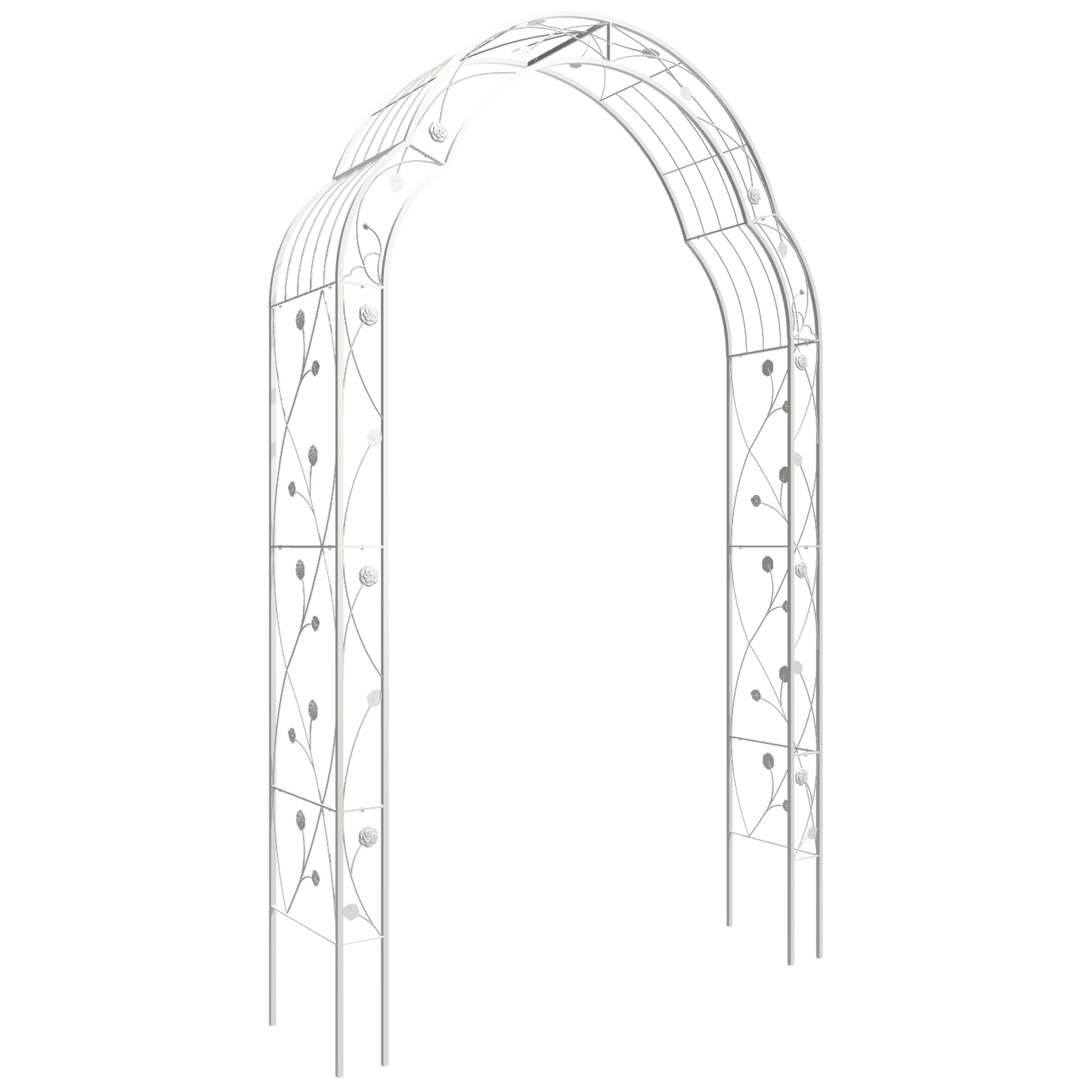 Metal Garden Arch Assemble Freely with 8 Styles Garden Arbor Trellis Climbing Plants Support Rose Arch Outdoor Arch Wedding Arch Party Events Archway Cream White image 8