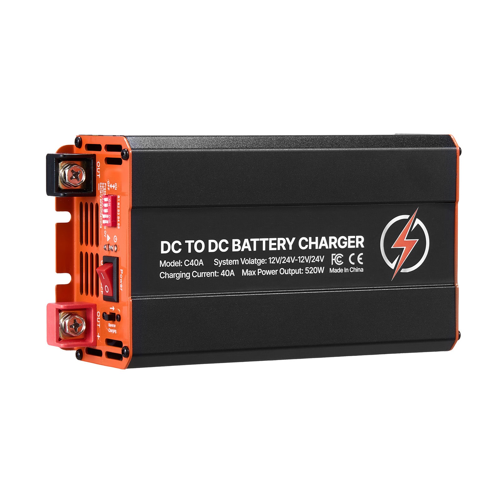 DC to DC Battery Charger, 520W, 40A Alternator Charger, Fast DC-DC Charging for Portable Power Stations, Compatible with LiFePO4 Lead-Acid AGM GEL Batteries, 12V/24V-12V/24V, for RV Home Backup image 12