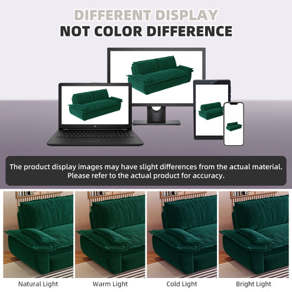 73.2" Queen Pull Out Sofa Bed,3-in-1 Convertible Sleeper Sofa,Multi-Functional Velvet Loveseat Bed,Green(New Sku:W1885S00198/W1885S00231) image 9