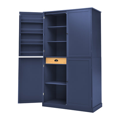 [Assembly Video Provided]TOPMAX 40.2x20x71.3inch High Freestanding Kitchen Pantry Large Cupboard Storage Cabinet with 2 Drawers, 2 Adjustable Shelves, 8 Door Shelves for Kitchen, Dining Room,Blue image 9