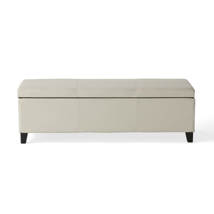 Upholstered PU Leather Storage Ottoman, Solid Wooden Legs (old sku 57742.00IVY) image 4