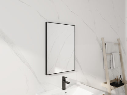 20'' Black Aluminum Frame Bathroom Mirror,Rectangular Wall Mounted Mirror image 4