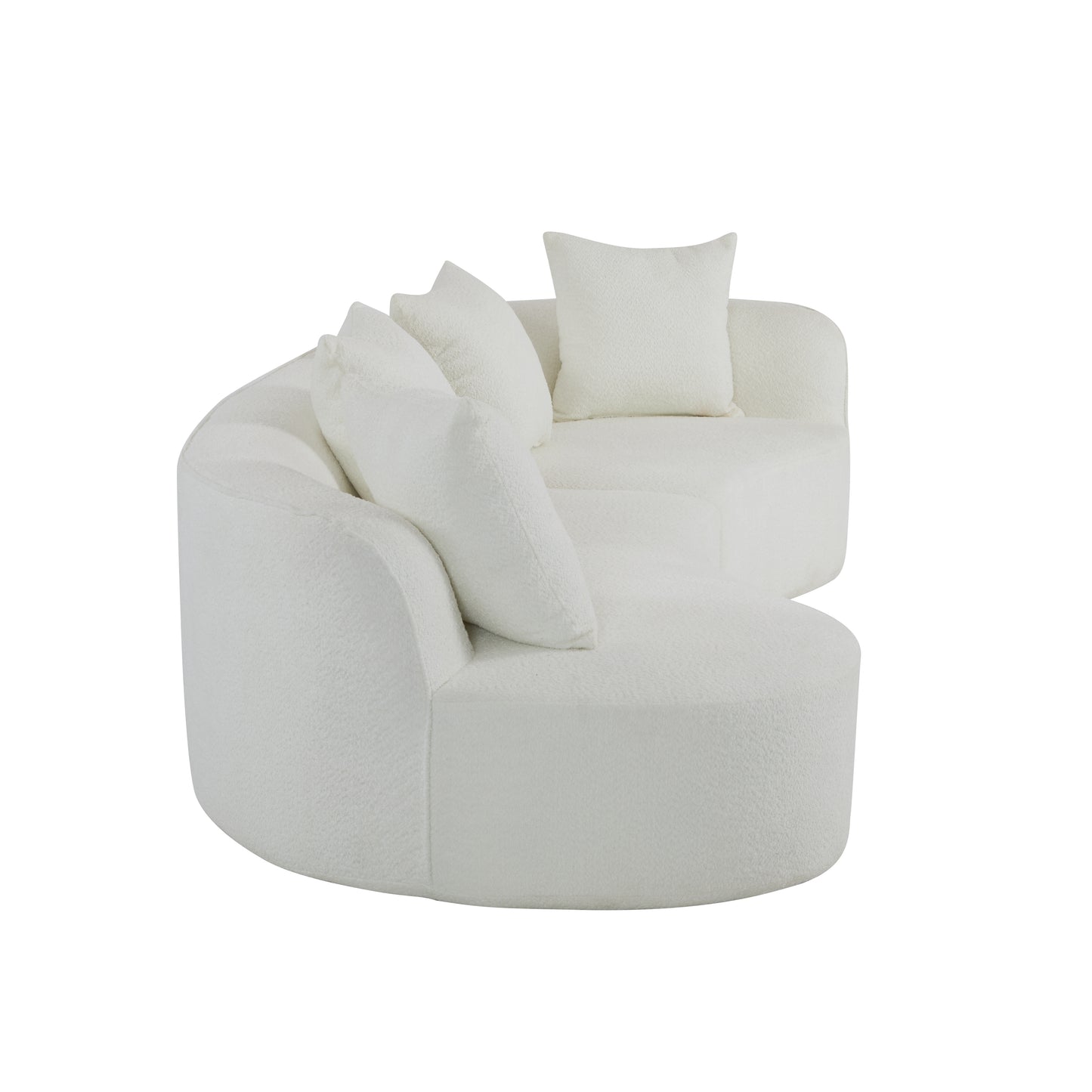126"Curved Sectional Sofa (Beige-D28 Full Foam) image 10