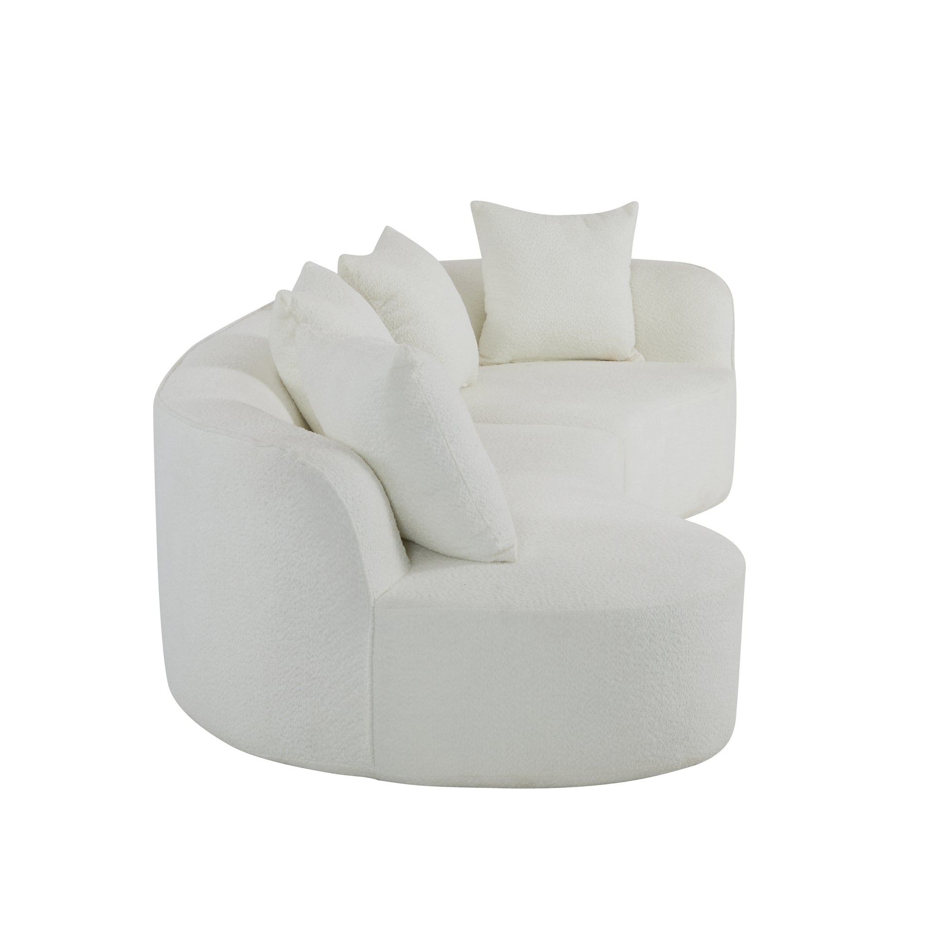 126"Curved Sectional Sofa (Beige-D28 Full Foam) image 10