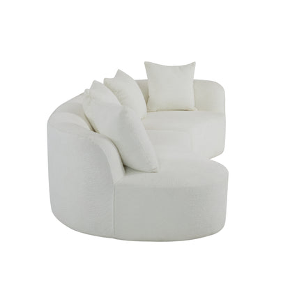 126"Curved Sectional Sofa (Beige-D28 Full Foam) image 10
