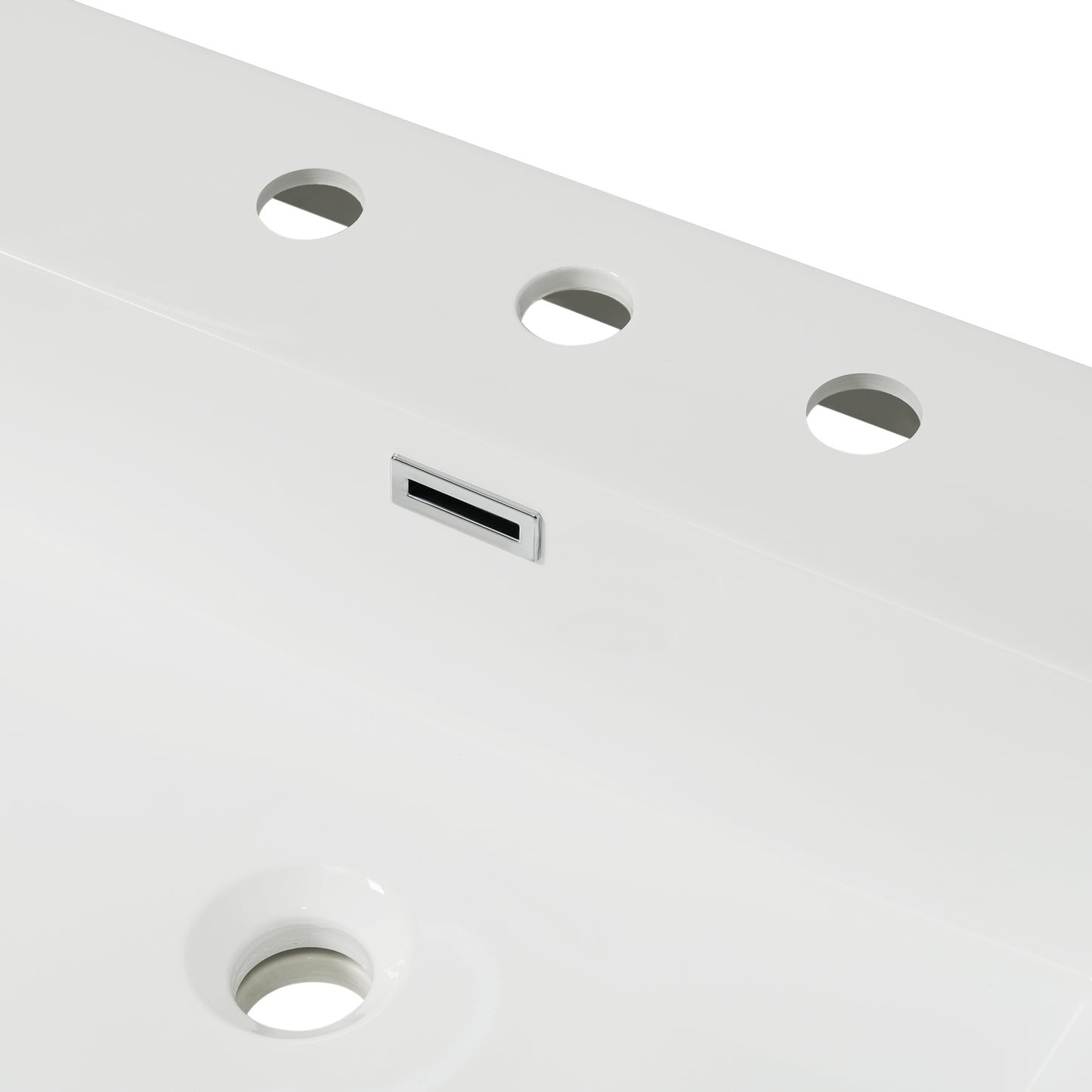 48" Resin Basin for Bathroom Vanity, Bathroom Sinks with 3-Faucet Holes, Vanity Top only, Bright White image 5