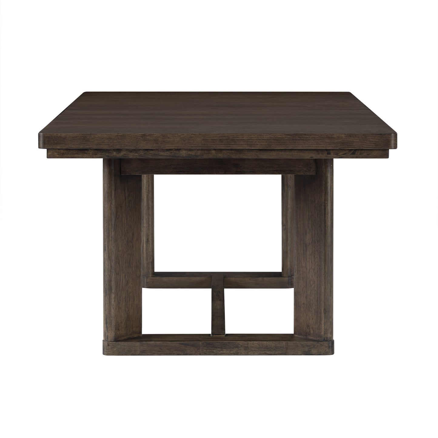 Dark Oak Trestle Dining Table with Leaf image 4