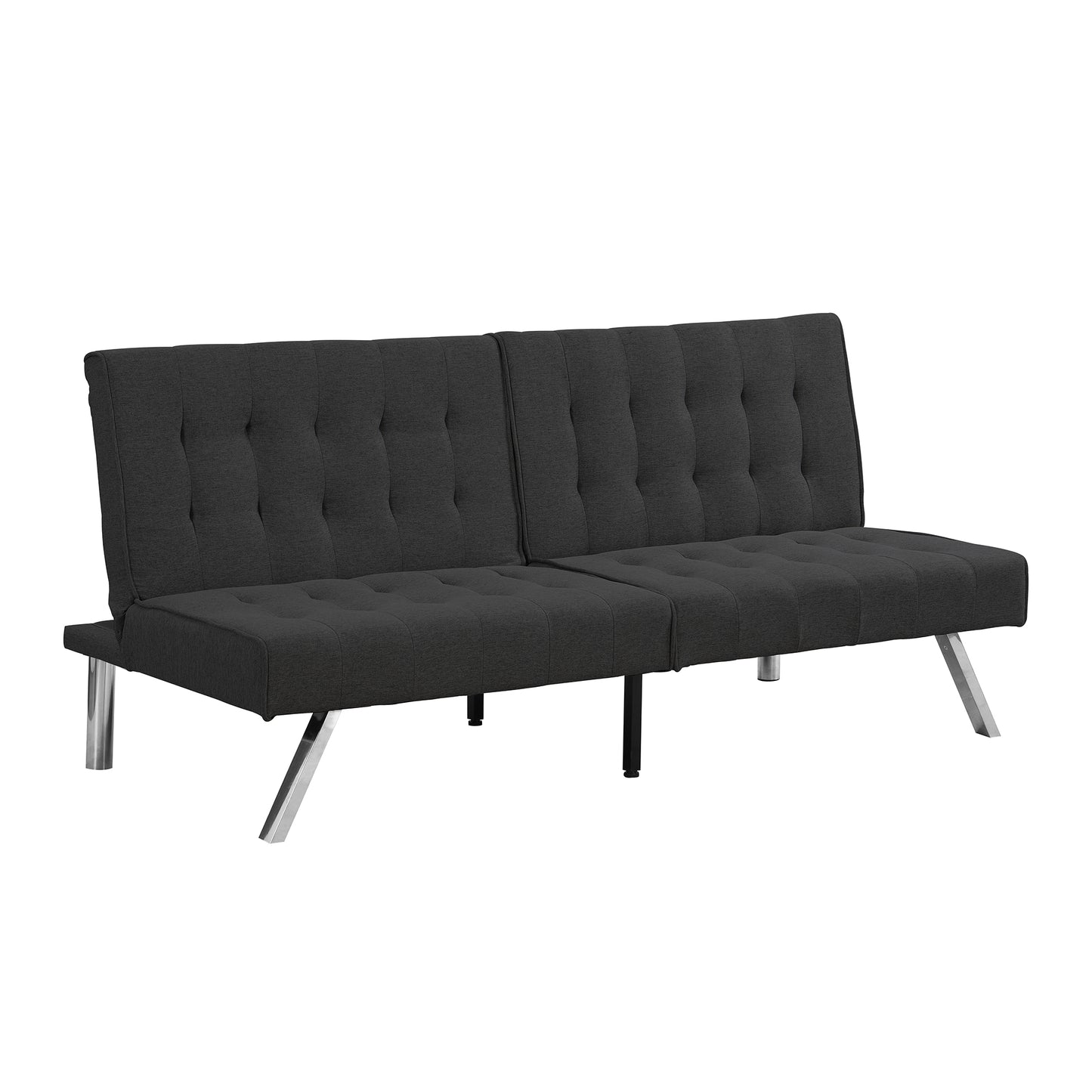 WOOD FRAME, STAINLESS LEG, FUTON, SOFA BED BLACK image 4