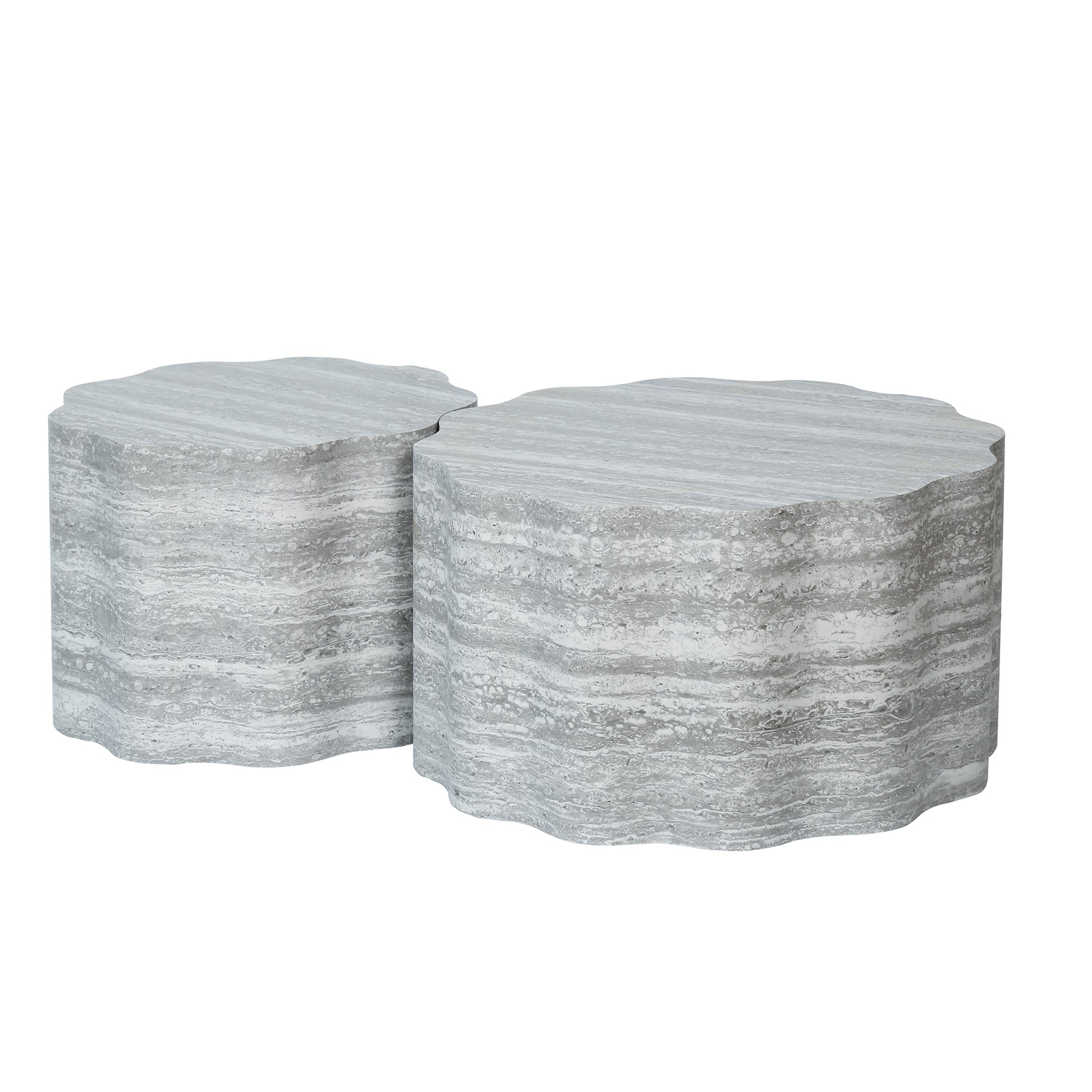Set of 2 Round Coffee Tables for Living Room, Faux Mars Pattern Modern Minimalist Side Tables Accent End Table End Table for Apartment, Office image 6