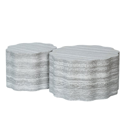 Set of 2 Round Coffee Tables for Living Room, Faux Mars Pattern Modern Minimalist Side Tables Accent End Table End Table for Apartment, Office image 6