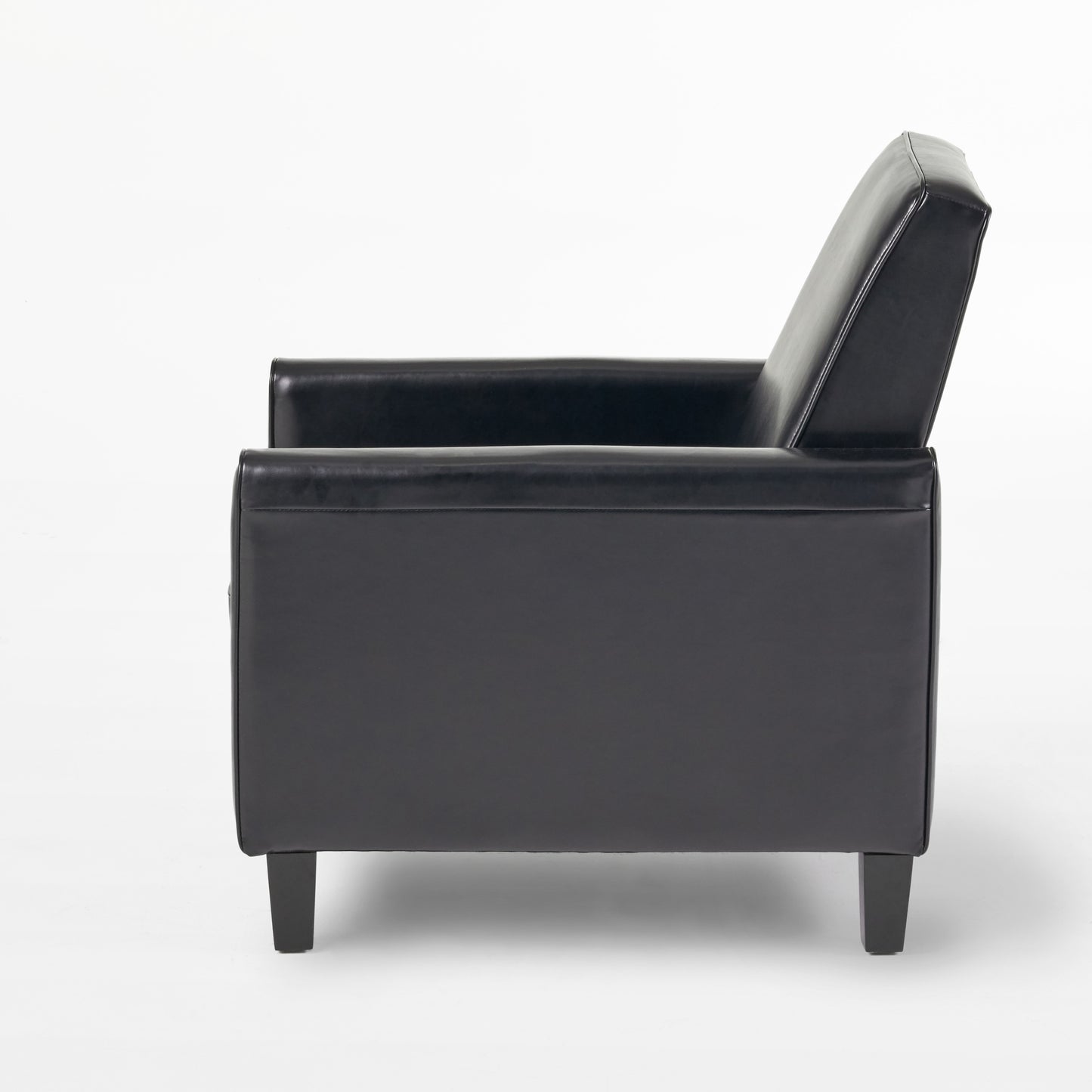 27.5" Push Back Recliner Chair Upholstered Recliner Armchair with Solid Beech Wood Legs for Living Room and Bedroom(Old SKU:52422.00PUBLK), Black image 11