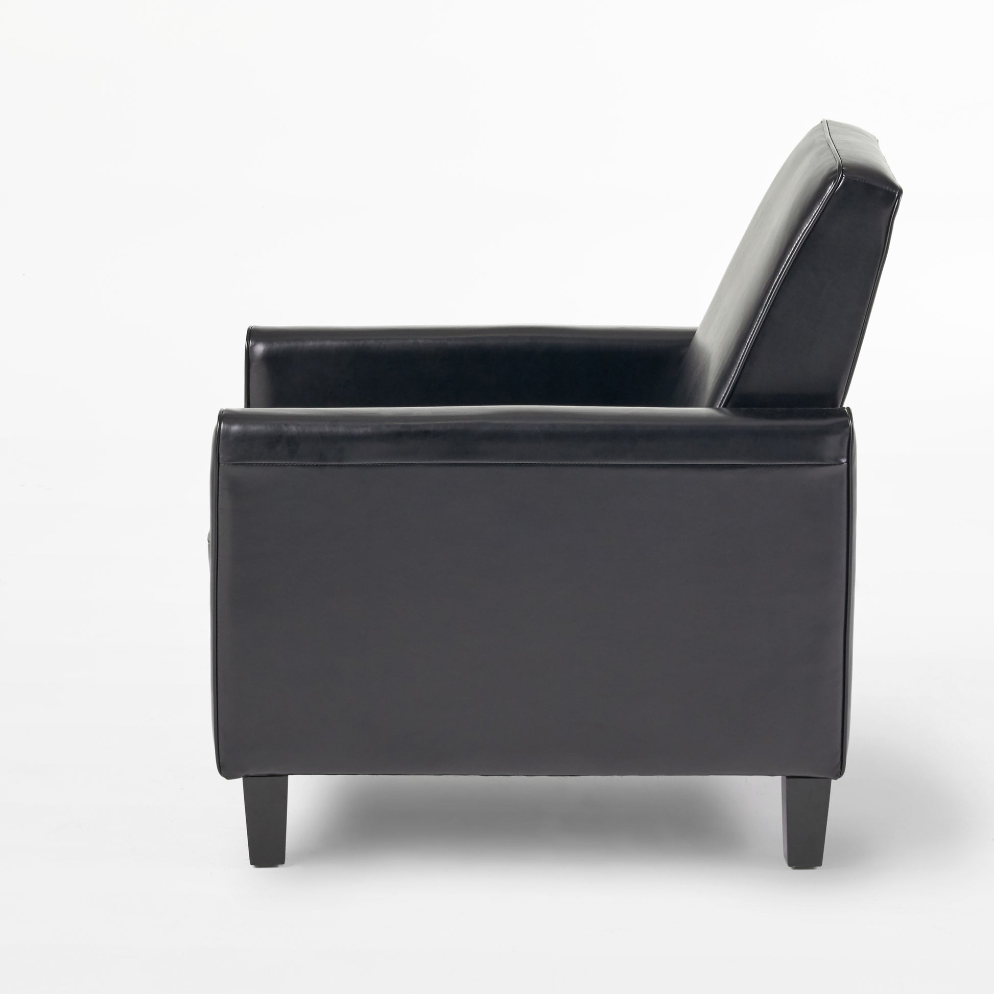 27.5" Push Back Recliner Chair Upholstered Recliner Armchair with Solid Beech Wood Legs for Living Room and Bedroom(Old SKU:52422.00PUBLK), Black image 11