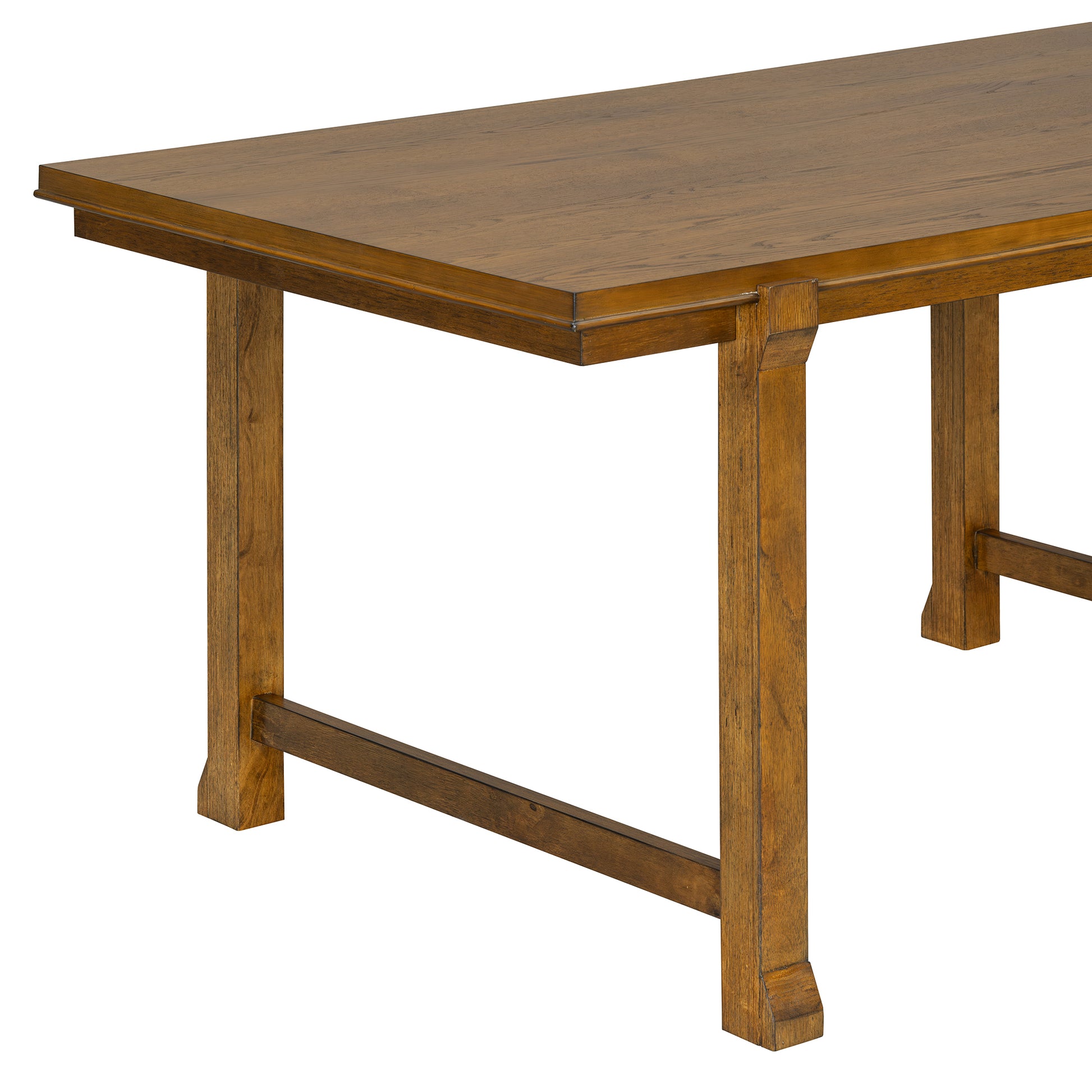 TREXM 6-Piece Farmhouse Dining Set for 6, Kitchen & Dining Room Sets with Solid Wood Legs and Frame, Ergonomic Dual-Style Chairs, Ideal for Kitchen & Dining Room (Walnut+ Beige) image 11