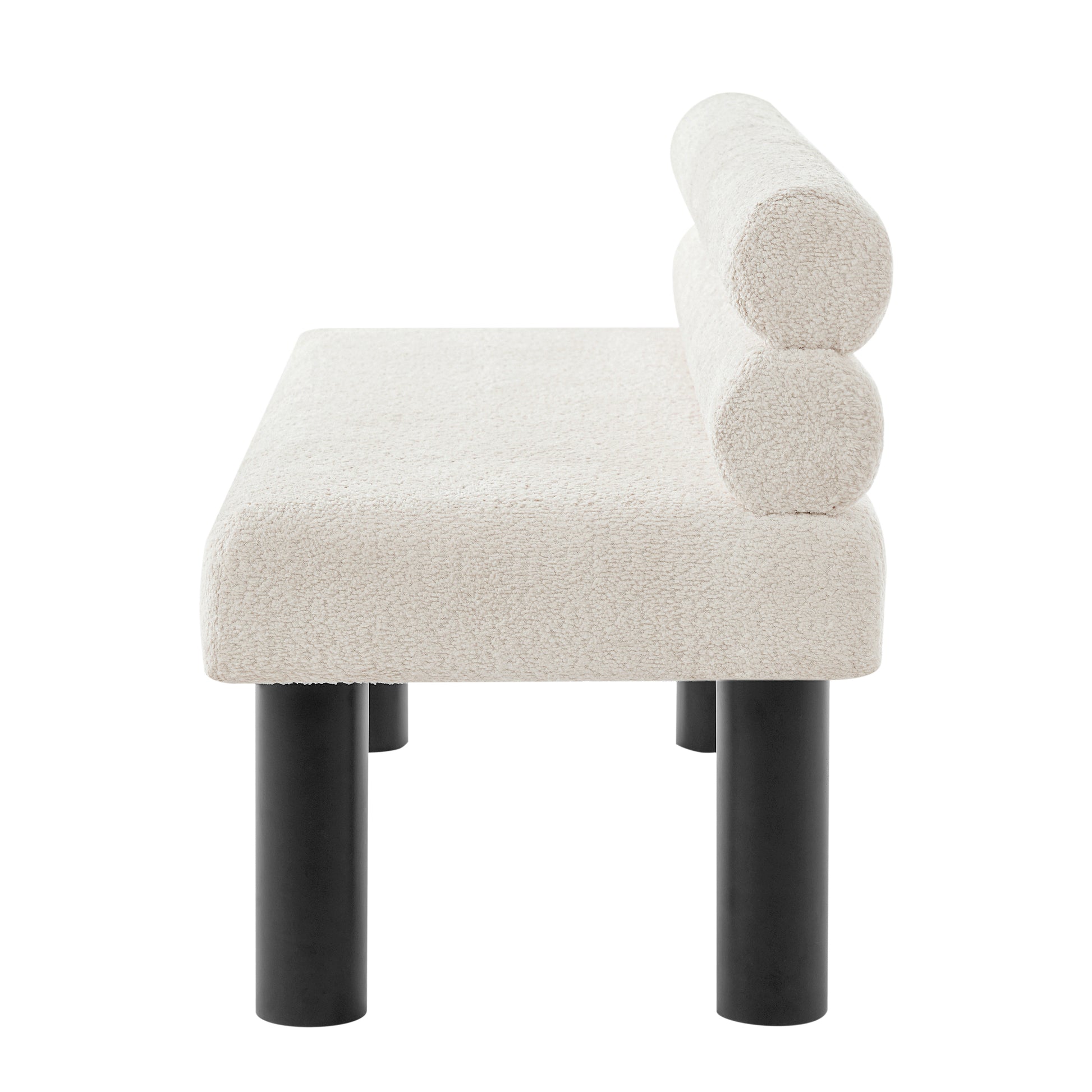 Upholstered Dining Bench, End of Bed, Entryway Bench, Ottoman for Dining Room, Bedroom, Living Room, Rubber Wood Leg 300 LBS Support, Beige image 8