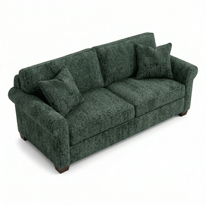 Irlanda Sofa – Made in USA, 5-Day Shipping, Custom Fabric Options, Classic Sofa Wholesale Sofa Furniture - Velvet Antique Charcoal - Sage Green image 7